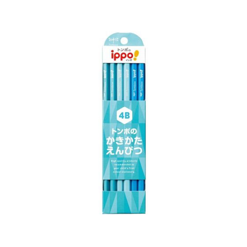 トンボ鉛筆 ippo!かきかたえんぴつ 4B ライトブルー系 12本 1打（ご注文単位1打）【直送品】