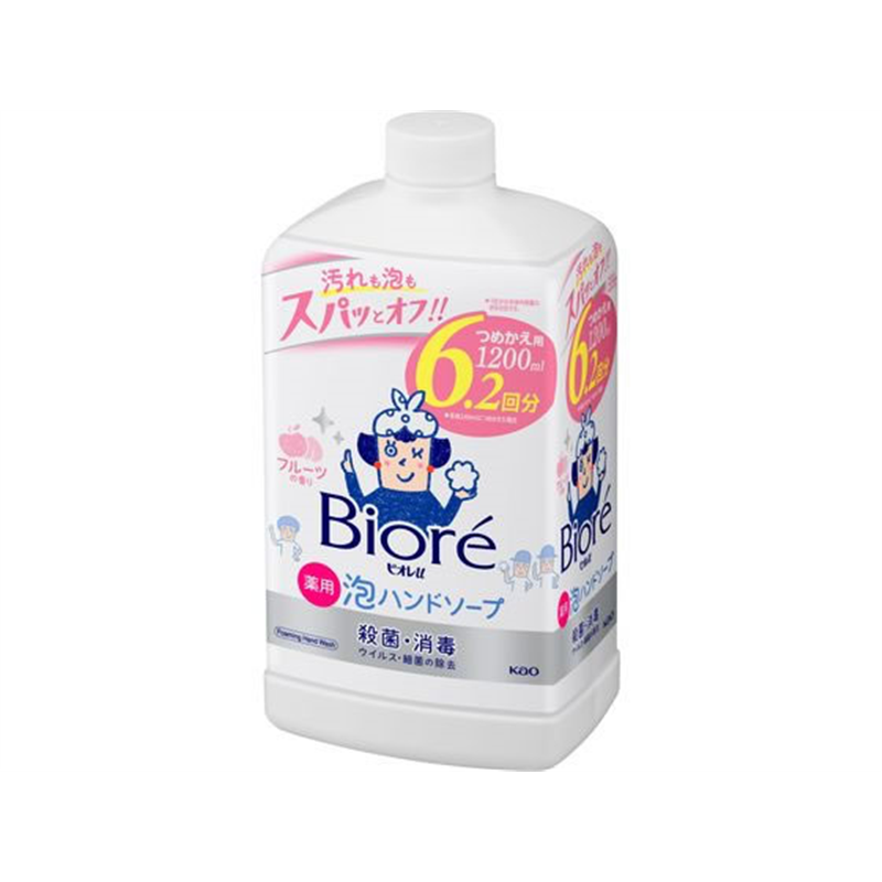 KAO ビオレu 泡ハンドソープ フルーツの香り 詰替用 1200mL 1個(ご注文単位1個)【直送品】
