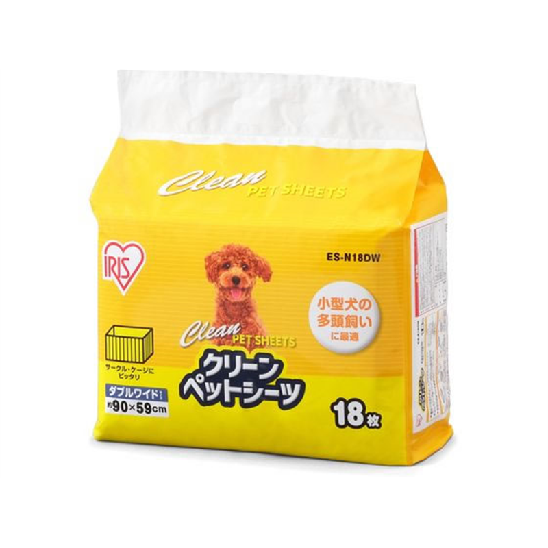 アイリスオーヤマ クリーンペットシーツ ダブルワイド 18枚 ES-N18DW 1袋（ご注文単位1袋）【直送品】