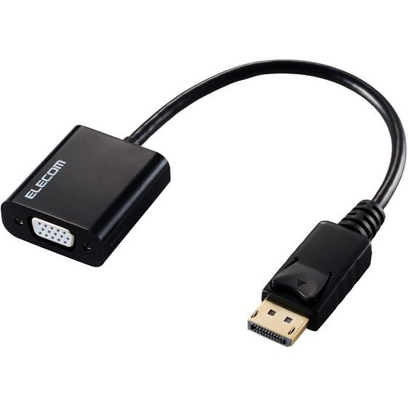 エレコム DisplayPort-VGA 変換アダプタ ブラック AD-DPVGABK2 1個（ご注文単位1個）【直送品】
