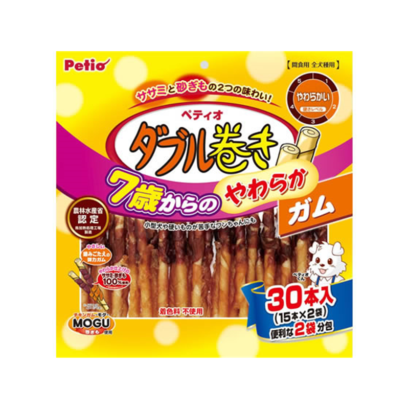 ペティオ 7歳からのやわらか ダブル巻きガム 30本 W13860 1袋(ご注文単位1袋)【直送品】
