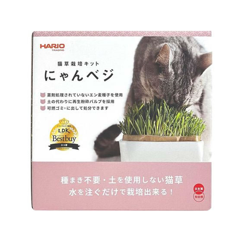 ハリオ商事 猫草栽培キット にゃんベジセットN 1個（ご注文単位1個）【直送品】