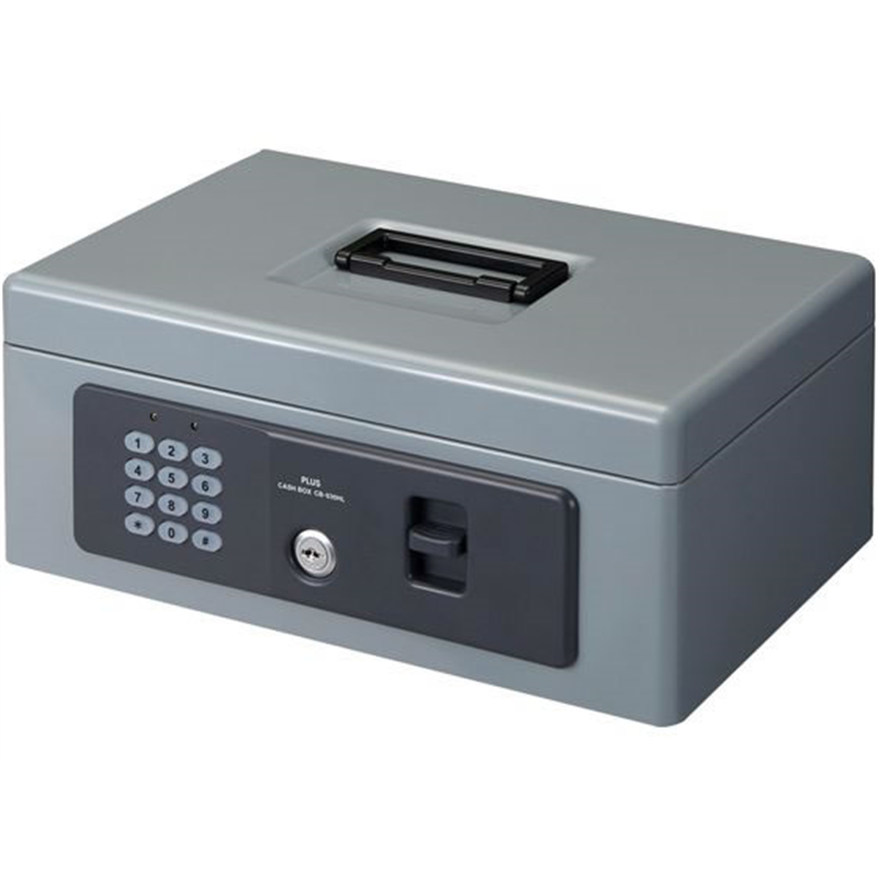 プラス 手提金庫 電子ロック B5 グレー 13111 CB-030HL 1個（ご注文単位1個）【直送品】