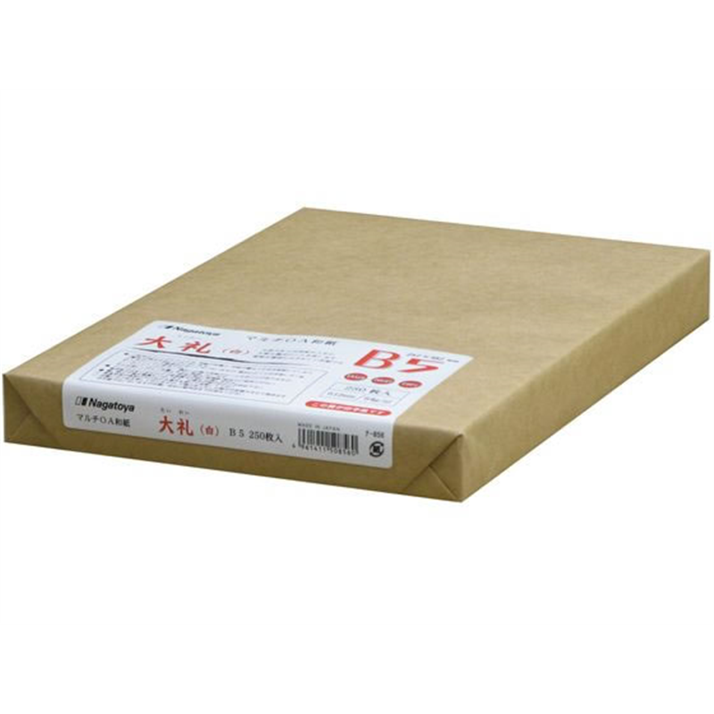 長門屋商店 OA和紙 白B5 250枚 ナ-856 1束（ご注文単位1束）【直送品】