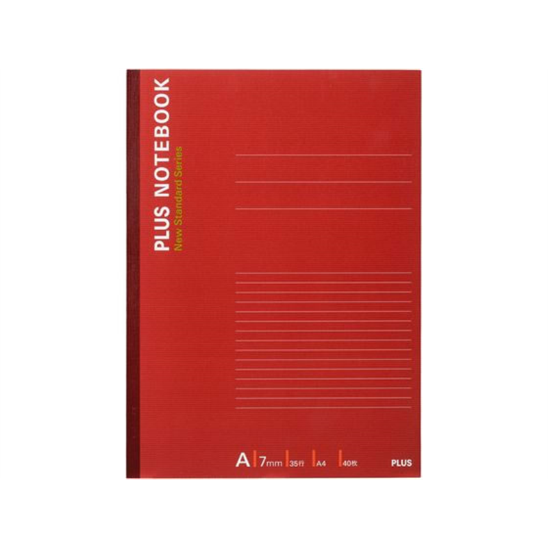 プラス ノートブック A4 A罫7mm 40枚 NO-204AS/76-713 1冊(ご注文単位1冊)【直送品】