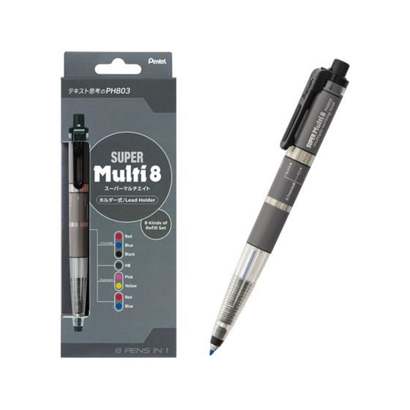 ぺんてる SUPER Multi8 スーパーマルチ8セット XPH803ST 1セット(ご注文単位1セット)【直送品】