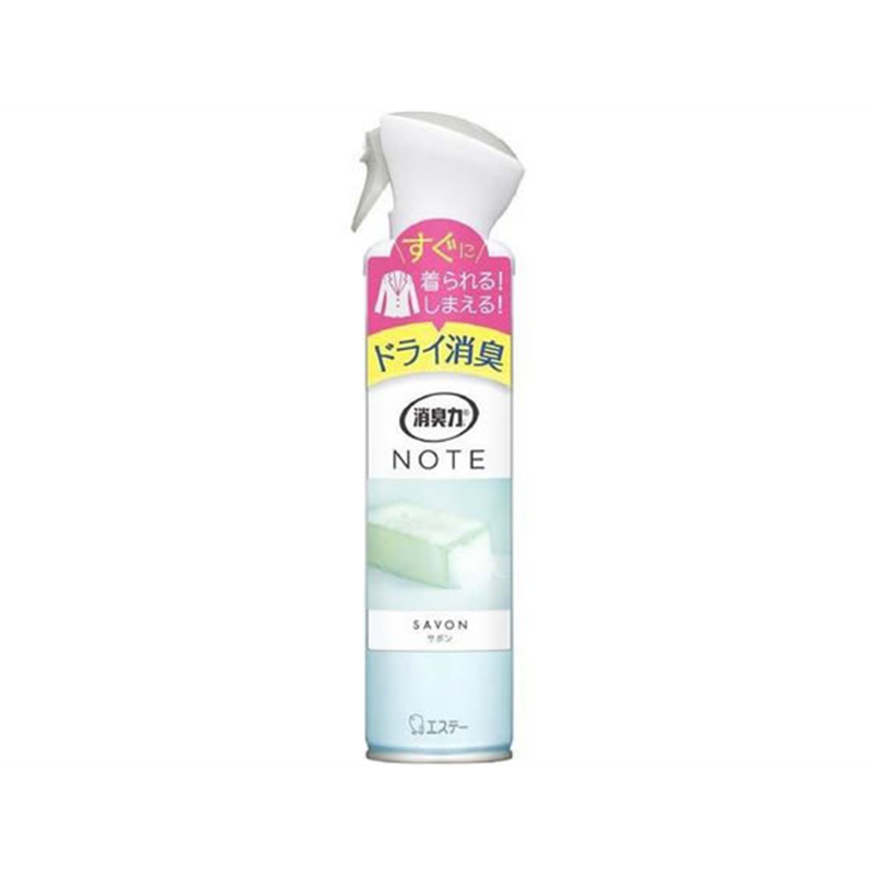エステー 消臭力 NOTE 衣類用消臭スプレー サボン 240mL 1本(ご注文単位1本)【直送品】