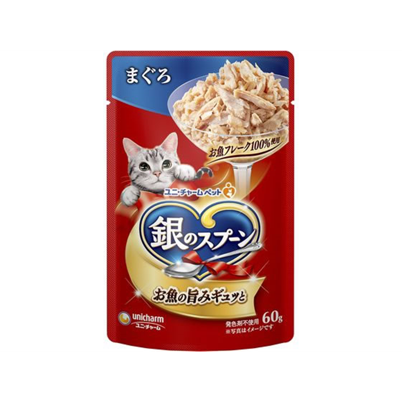 ユニ・チャーム 銀のスプーンパウチ まぐろ 60g 1袋(ご注文単位1袋)【直送品】
