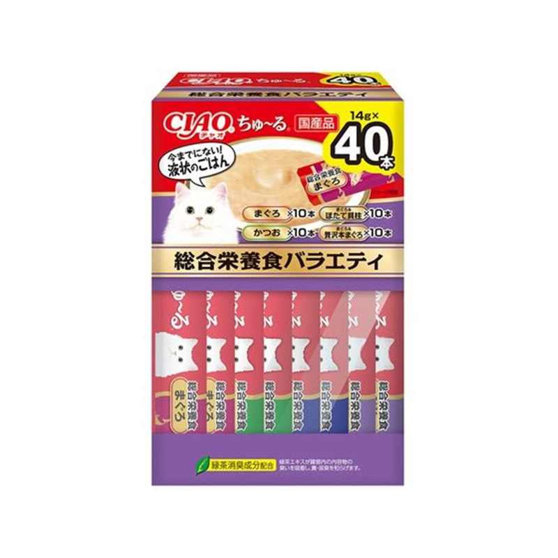 いなば CIAOちゅーる 総合栄養食バラエティ 4種 40本 1箱(ご注文単位1箱)【直送品】