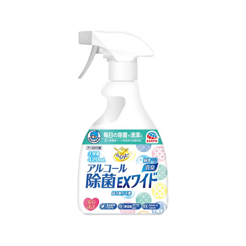 アース製薬 ヘルパータスケ らくハピ アルコール除菌 420mL 1個（ご注文単位1個）【直送品】