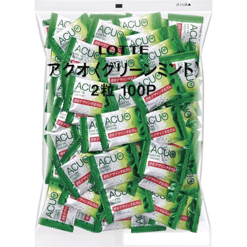 ロッテ ACUO グリーンミント 1パック(200粒:2粒×100袋)(ご注文単位1パック)【直送品】
