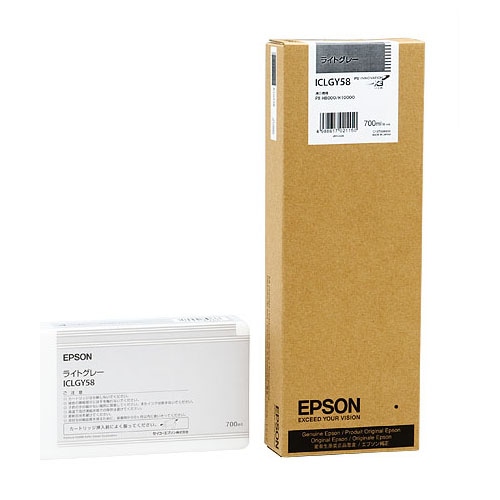 エプソン PX-P/K3インクカートリッジ ライトグレー 700ml ICLGY58 1個（ご注文単位1個）【直送品】