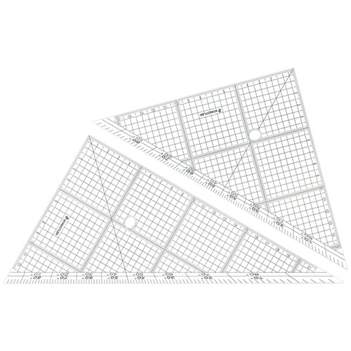 ステッドラー レイアウト用方眼三角定規 24cm 45°・60°ペア 966 24 1組（ご注文単位1組）【直送品】