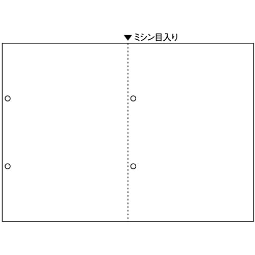 ダイオーミウラ スマイル用LBP用紙 A4汎用白紙 ヨコ2分割 4穴 CPA422YS 500枚/箱（ご注文単位1箱）【直送品】