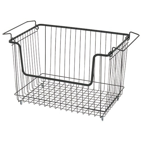 YAMAZEN ワイヤーバスケット L ブラック DWB-L(BK) 4個/セット(ご注文単位1セット)【直送品】