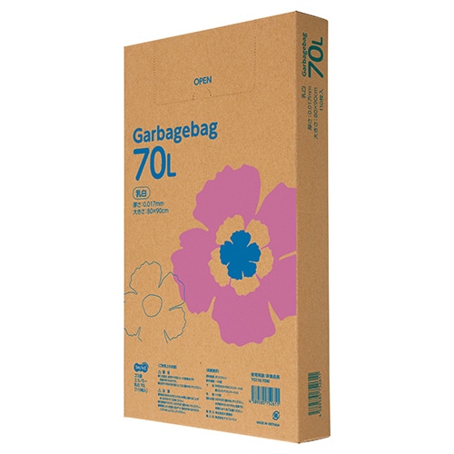 TANOSEE ゴミ袋エコノミー 乳白半透明 70L BOXタイプ 110枚 5個/箱（ご注文単位1箱）【直送品】