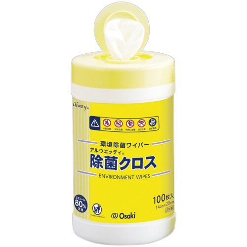 オオサキメディカル アルウエッティ除菌クロス 本体 100枚/本（ご注文単位1本）【直送品】