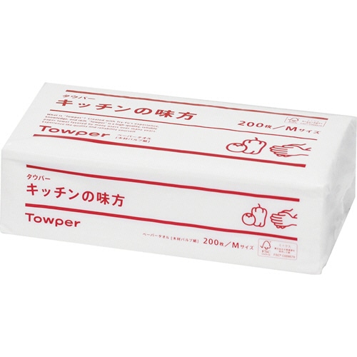 日本製紙クレシア タウパー キッチンの味方 M 200枚 30袋/セット(ご注文単位1セット)【直送品】