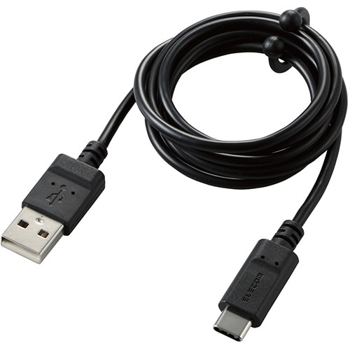エレコム まとまるUSB Type-C(USB-C)ケーブル<A-C PD非対応> ブラック 1.0m RoHS指令準拠(10物質) MPA-MAC10NBK 1本(ご注文単位1本)【直送品】