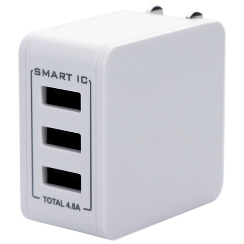 オウルテック USB Type-A 3ポートAC充電器 ホワイト OWL-ACU348AS-WH 1個(ご注文単位1個)【直送品】