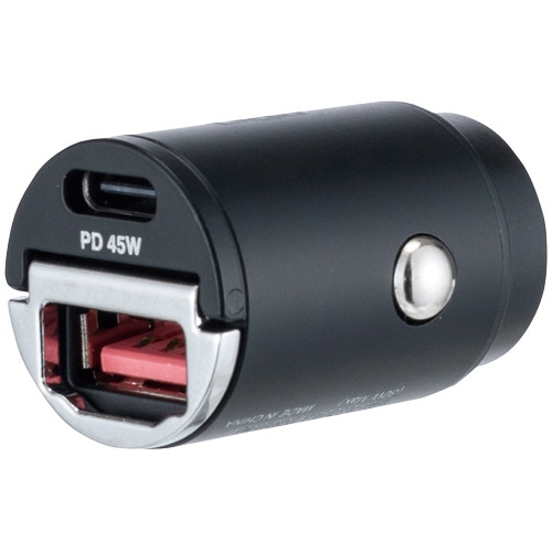 ナカバヤシ 45W PD充電対応 Type-C 1ポート+USB-A 1ポートカーチャージャー ブラック JYU-DCU03BK 1個(ご注文単位1個)【直送品】