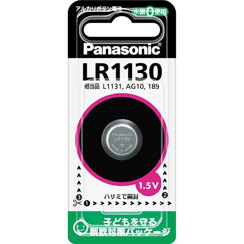 パナソニック アルカリボタン電池 1.5V LR1130P 1個(ご注文単位1個)【直送品】