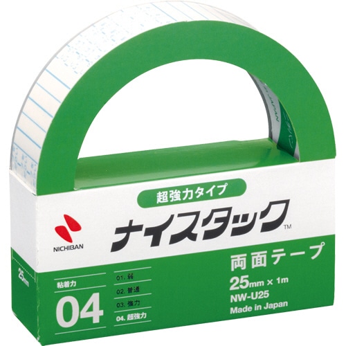 ニチバン ナイスタック 両面テープ 超強力タイプ 25mm×1m NW-U25 1巻(ご注文単位1巻)【直送品】