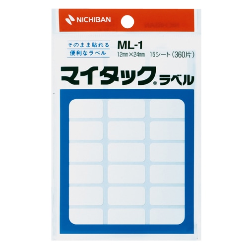 ニチバン マイタックラベル 一般無地 12×24mm ML-1 360片/袋(ご注文単位1袋)【直送品】