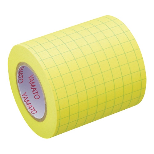 ヤマト メモック ロールテープ(ノート) 蛍光紙 方眼入 つめかえ用 50mm幅 レモン NRK-50H-LH 1巻(ご注文単位1巻)【直送品】