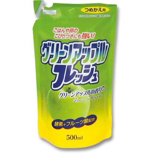ロケット石鹸 フルーツ酸配合 フレッシュ グリーンアップル 詰替用 500ml 1パック(ご注文単位1パック)【直送品】