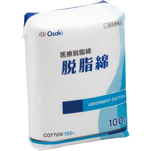 オオサキメディカル 脱脂綿 平 100g 30071 1パック（ご注文単位1パック）【直送品】