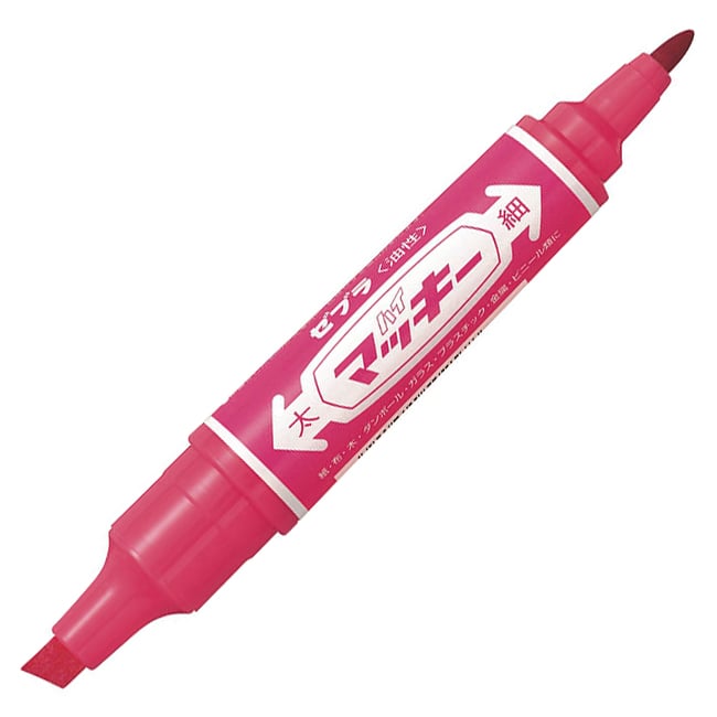 ゼブラ　油性マーカー　ハイマッキー　角芯太字＋丸芯細字　ピンク　MO-150-MC-P　1本（ご注文単位1本）【直送品】