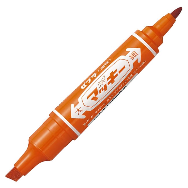 ゼブラ　油性マーカー　ハイマッキー　角芯太字＋丸芯細字　オレンジ　MO-150-MC-OR　1本（ご注文単位1本）【直送品】