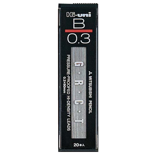 三菱鉛筆 シャープ替芯 Hi-uni 0.3mm B HU03300B 1個(20本)(ご注文単位1個)【直送品】