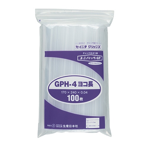 セイニチ　ユニパックGP　ヨコ長タイプ　ヨコ240×タテ170×厚み0.04mm　GPH-4ヨコナガ　1パック（100枚）（ご注文単位1パック）【直送品】