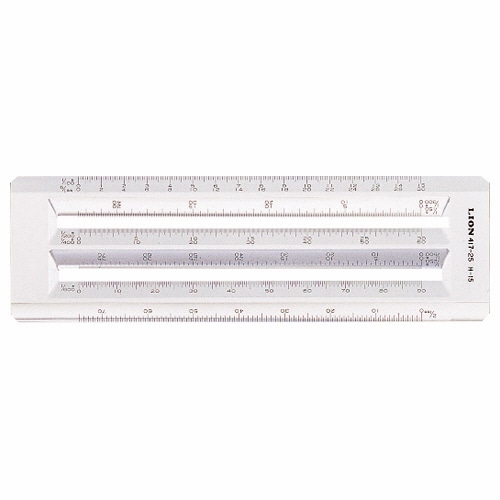 ライオン事務器　ヘキサスケール　全長210mm×厚さ4mm　再生アクリル樹脂　H-15　1個（ご注文単位1個）【直送品】