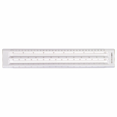 ライオン事務器　ヘキサスケール　全長370mm×厚さ5mm　再生アクリル樹脂　H-30　1個（ご注文単位1個）【直送品】