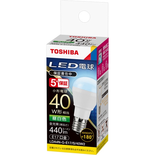 東芝ライテック LED電球 ミニクリプトン形 E17口金 3.8W 昼白色 LDA4N-G-E17/S/40W/2 1個(ご注文単位1個)【直送品】