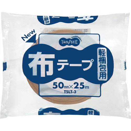 TANOSEE　布テープ　軽梱包用　0.19mm厚　50mm×25m　1巻（ご注文単位1巻）【直送品】
