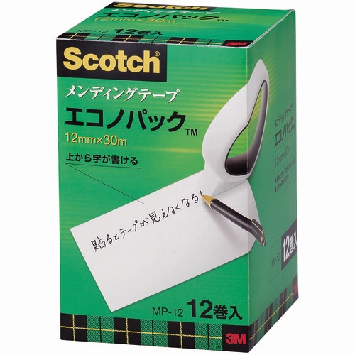 3M スコッチ メンディングテープ エコノパック 大巻 12mm×30m 紙箱入 業務用パック MP-12 120巻/セット（ご注文単位1セット）【直送品】