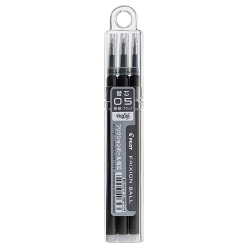パイロット　ゲルインキボールペン　フリクションボール替芯　0.5mm　ブラック　キャップ式ノック式両用　LFBKRF30EF3B　1セット（30本：3本×10パック）（ご注文単位1セット）【直送品】