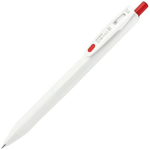 ゼブラ　ジェルボールペン　サラサR　0.4mm　赤　（軸色：白）　JJS29-R1-R　1セット（10本）（ご注文単位1セット）【直送品】