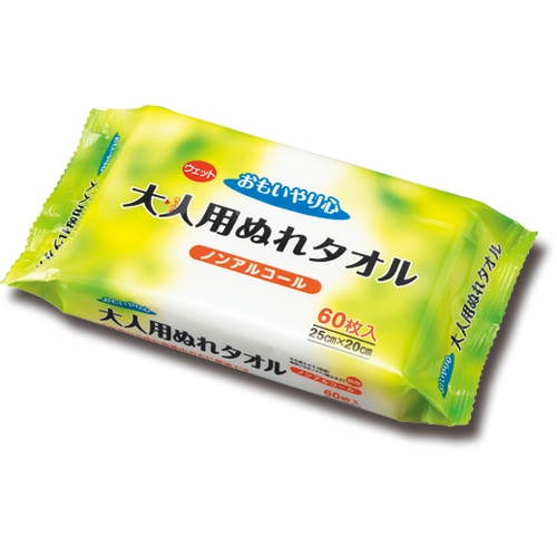 三昭紙業　「おもいやり心」　大人用ぬれタオル　N-60　1セット（1440枚：60枚×24パック）（ご注文単位1セット）【直送品】