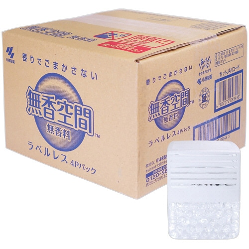 小林製薬 無香空間 ラベルレス 本体 315g 1箱(4個)/セット(ご注文単位1セット)【直送品】