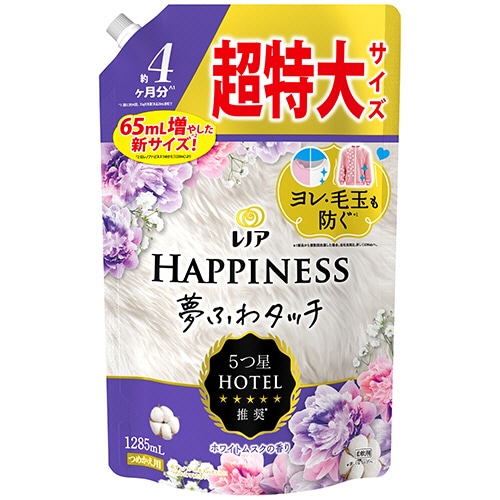 P&G レノアハピネス 夢ふわタッチ リラックスナイト ホワイトムスクの香り つめかえ用 超特大 1285mL 1個（ご注文単位1個）【直送品】