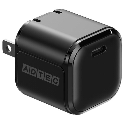 アドテック PowerDelivery対応 GaN AC充電器 45W ブラック APD-V045C-BK 1個（ご注文単位1個）【直送品】