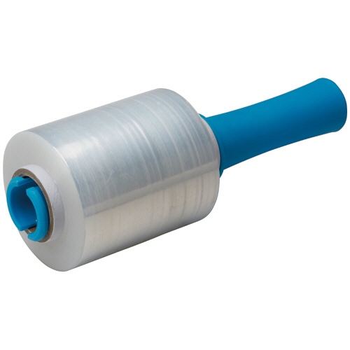 クラフトマン ミニストレッチフィルム ハンディ付 青 0.020mm×100mm×200m CF-MSF-20H 1巻/本(ご注文単位1本)【直送品】