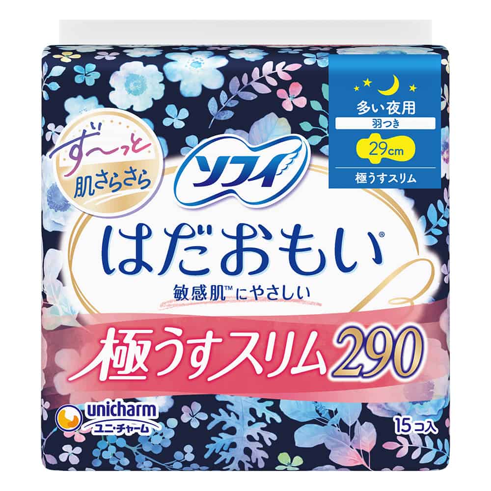 ユニ・チャーム　ソフィ　はだおもい極うすスリム夜用290　15枚入 1個（ご注文単位1個）【直送品】