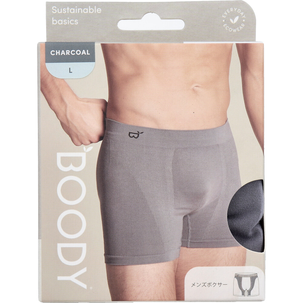 Jorico Enterprises Pty Ltd　BOODY メンズ ボクサー Lサイズ チャコール　1個（ご注文単位1個）【直送品】
