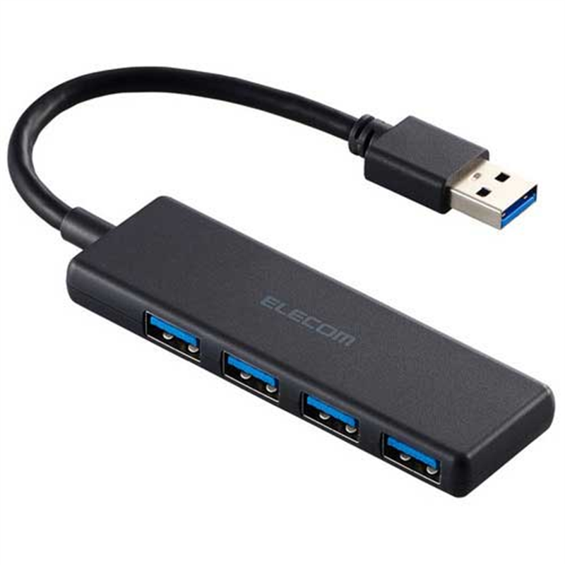 エレコム USBハブ4ポート(5Gbps) U3H-H040BK 1個(ご注文単位1個)【直送品】
